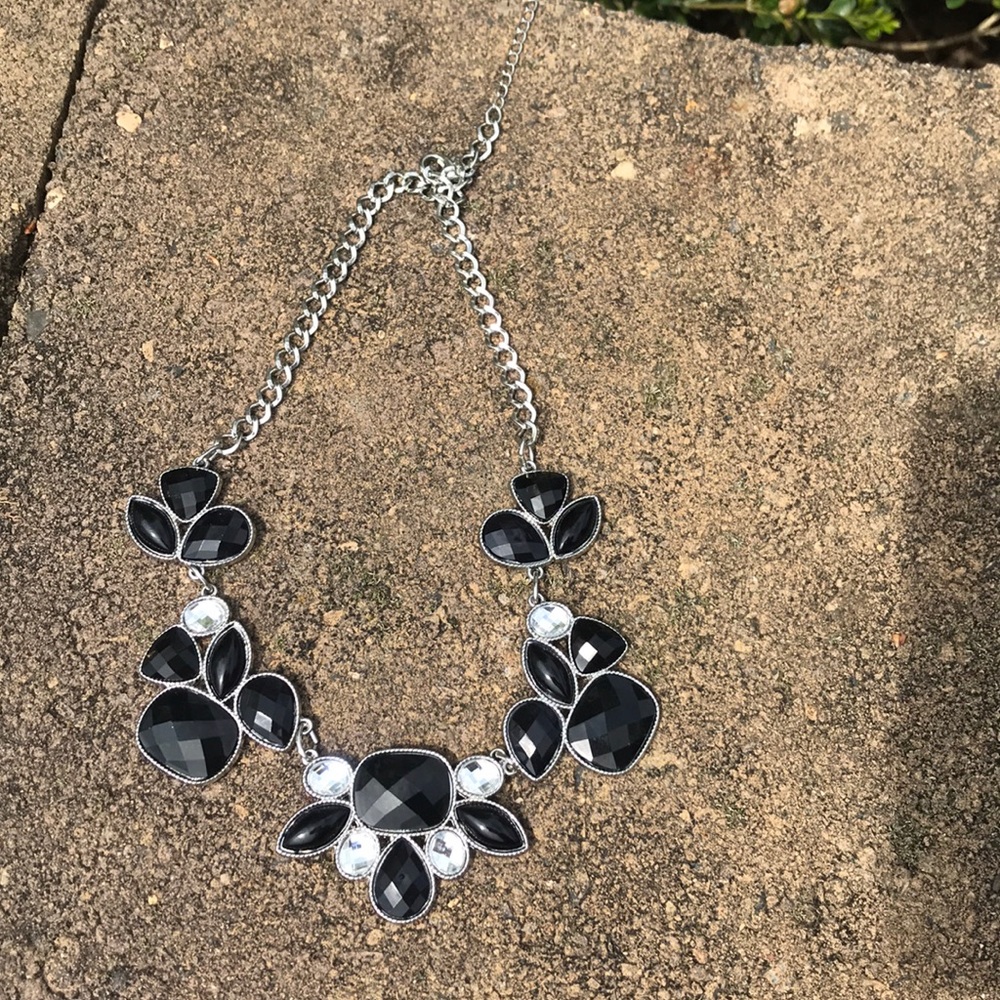 Black and Silver Statement Necklace